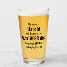 Gepersonaliseerd NutriBEER-dieet humoristisch Glas