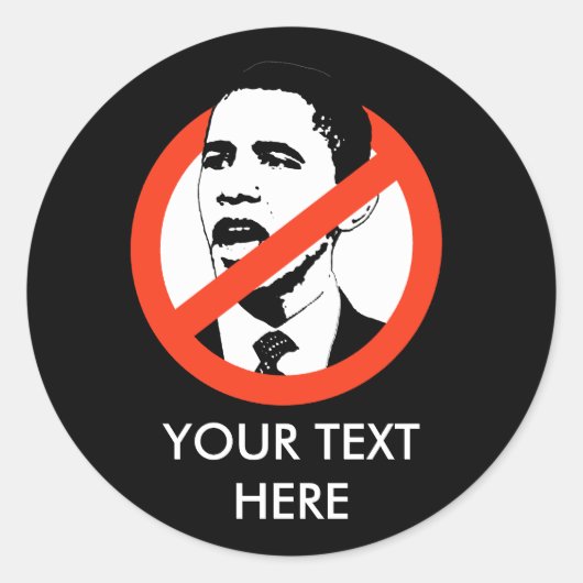 GEPERSONALISEERD OBAMA SLOGANS RONDE STICKER (Voorkant)