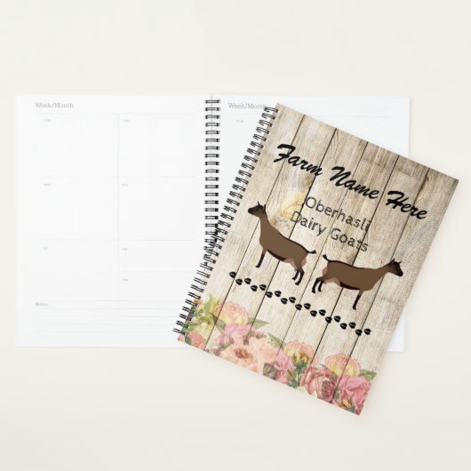 Gepersonaliseerd Oberhasli Dairy Goat Boerderij Planner (Display)