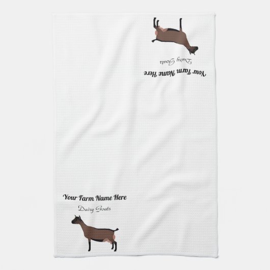 Gepersonaliseerd Oberhasli Dairy Goat Theedoek (Verticaal)