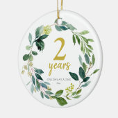 Gepersonaliseerd object 2 Jubileum Gift Keramisch Ornament (Links)