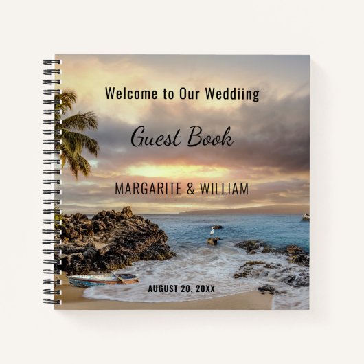 Gepersonaliseerd Ocean Beachfront gastenboek Notitieboek (Voorkant)