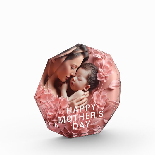 Gepersonaliseerd octagonaal fotoblok voor Moederda (Links)