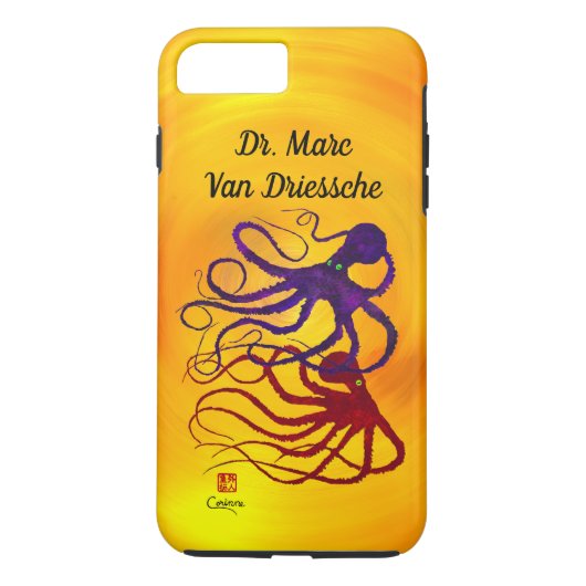 Gepersonaliseerd octopi op geel - stevige telefoon Case-Mate iPhone case (Achterkant)