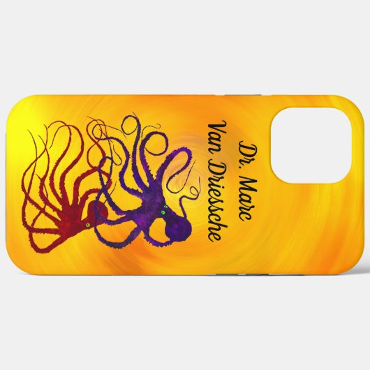 Gepersonaliseerd octopi op geel - stevige telefoon Case-Mate iPhone case (Achterkant (horizontaal))