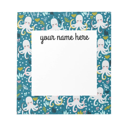 Gepersonaliseerd Octopus Notitieblok (Voorkant)