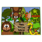 Gepersonaliseerd Oerwoud Birthday Groot Cadeauzakje (Voorkant)