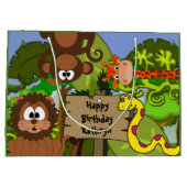 Gepersonaliseerd Oerwoud Birthday Groot Cadeauzakje (Achterkant)