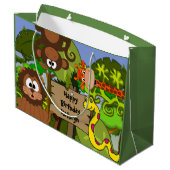 Gepersonaliseerd Oerwoud Birthday Groot Cadeauzakje (Achterkant Gekanteld)