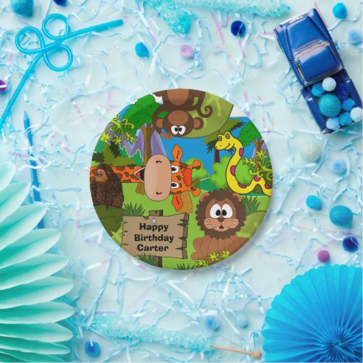 Gepersonaliseerd Oerwoud Birthday Papieren Bordje (Feest)