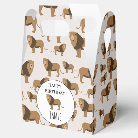 Gepersonaliseerd Oerwoud - dierlijk patroon op zat Bedankdoosjes (Geopend)