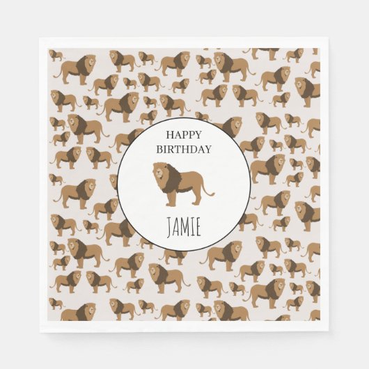 Gepersonaliseerd Oerwoud - dierlijk patroon op zat Servet (Voorkant)