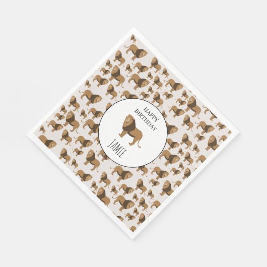 Gepersonaliseerd Oerwoud - dierlijk patroon op zat Servet (Hoek)