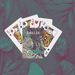 Gepersonaliseerd Oerwoud kat Pokerkaarten