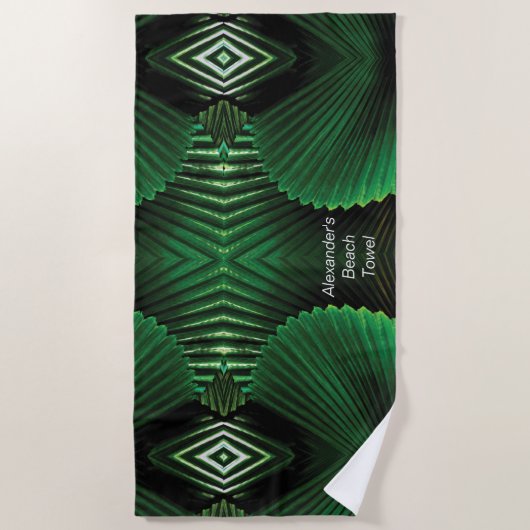 Gepersonaliseerd Oerwoud Leaf Design Strandlaken (Voorkant)