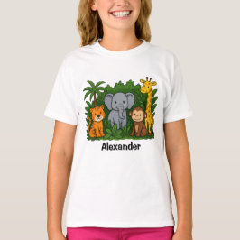 Gepersonaliseerd Oerwoud Safari Fun Kinder T-shirt