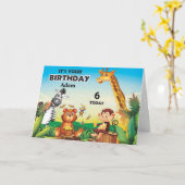 Gepersonaliseerd Oerwoud Safari Kinderdag Kaart (Gele Bloem)