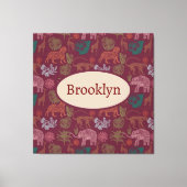 Gepersonaliseerd  Oerwoud Safari Roze Canvas Afdruk (Voorkant)