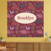 Gepersonaliseerd  Oerwoud Safari Roze Canvas Afdruk (Insitu (Woonkamer))