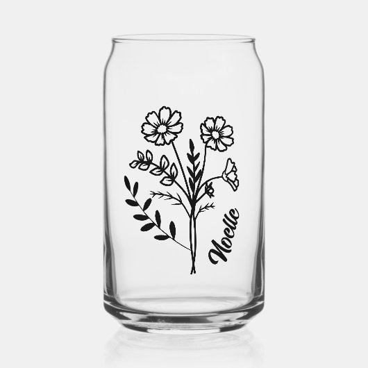 Gepersonaliseerd oktober Geboorte Maand Bloem Cosm Blikvorm Glas (Voorkant)