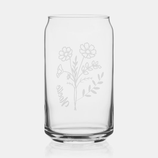 Gepersonaliseerd oktober Geboorte Maand Bloem Cosm Blikvorm Glas (Achterkant)