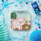 Gepersonaliseerd Old MacDonald's Pig Boerderij Papieren Bordje (Feest)
