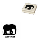 gepersonaliseerd olifantensilhouet rubberstempel (Gestempeld)