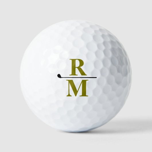 Gepersonaliseerd olijf groen monogram golfballen (Voorkant)