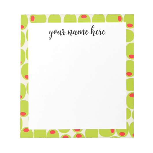 Gepersonaliseerd olijven Notitieblok (Voorkant)