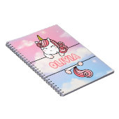 Gepersonaliseerd Olivia Unicorn Girlie Notitieboek (Rechterzijde)
