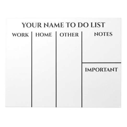 Gepersonaliseerd om de Blocnote van de Lijst te do (Voorkant)