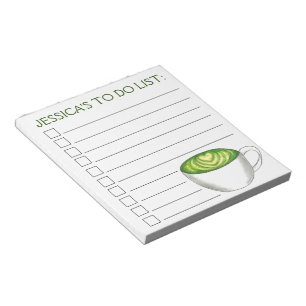 Gepersonaliseerd om het groene thea van Matcha te  Notitieblok