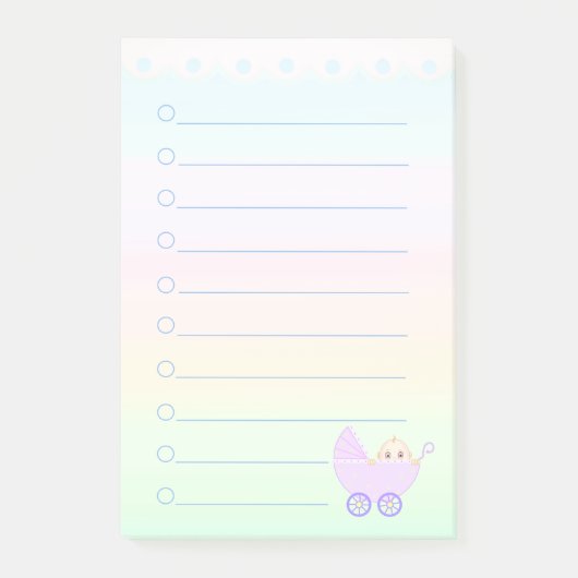 Gepersonaliseerd om Lijst & Baby Stroller Post-it Post-it® Notes (Voorkant)