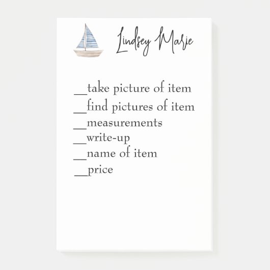 GEPERSONALISEERD OM LIJSTNOTITIES TE DOEN POST-IT® NOTES (Voorkant)