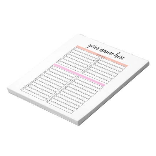 Gepersonaliseerd om List Planner Notitieblok te do (Linkerzijde)