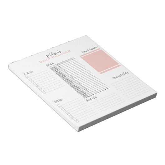 Gepersonaliseerd om te doen lijst schema dagelijks notitieblok (Schuin)