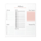 Gepersonaliseerd om te doen lijst schema dagelijks notitieblok (Voorkant)