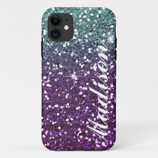 Gepersonaliseerd ombre paars Glitter IPhone5 Hoesj Case-Mate iPhone Case (Achterkant)