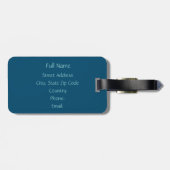 Gepersonaliseerd "On the Go" vliegtuig, Ocean Blue Bagagelabel (Achterkant horizontaal)