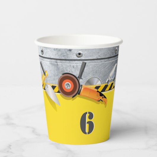 Gepersonaliseerd onder Bouw van "Birthday Paper Cu Papieren Bekers (Achterkant)