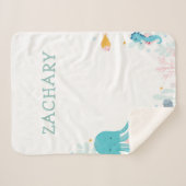 Gepersonaliseerd onder de Baby van het Zee/de Kind Sherpa Deken (Voorkant (horizontaal))