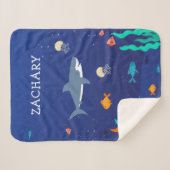 Gepersonaliseerd onder de Baby van het Zee/de Kind Sherpa Deken (Voorkant (horizontaal))