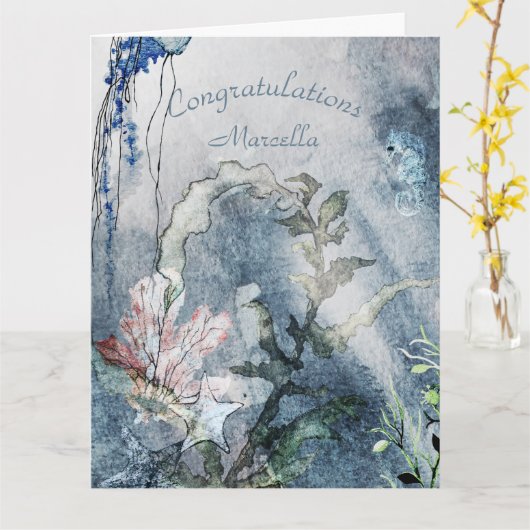 Gepersonaliseerd onder de kust van de Zee Kaart (Gele Bloem)