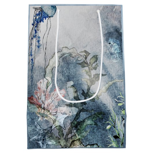 Gepersonaliseerd onder de kust van de Zee Medium Cadeauzakje (Achterkant)