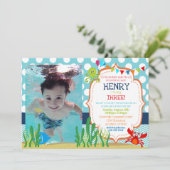 Gepersonaliseerd onder de Zee Birthday Party Invit Kaart (Staand voorkant)