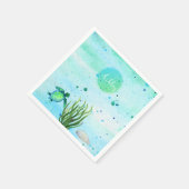 Gepersonaliseerd onder het Baby shower SeaTurtle Servet (Hoek)