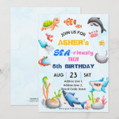 Gepersonaliseerd onder het Zee Downloadbare Verjaa Kaart (Voorkant / Achterkant)
