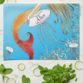 Gepersonaliseerd onder het zee prachtige zeemeermi theedoek (Gevouwen)