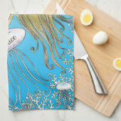 Gepersonaliseerd onder het zee prachtige zeemeermi theedoek (Quarter Fold)