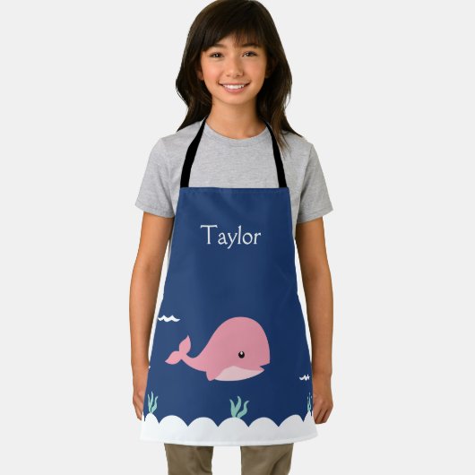 Gepersonaliseerd onder het Zee walvis Kinder Apron Schort (Insitu)